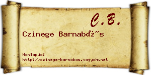 Czinege Barnabás névjegykártya